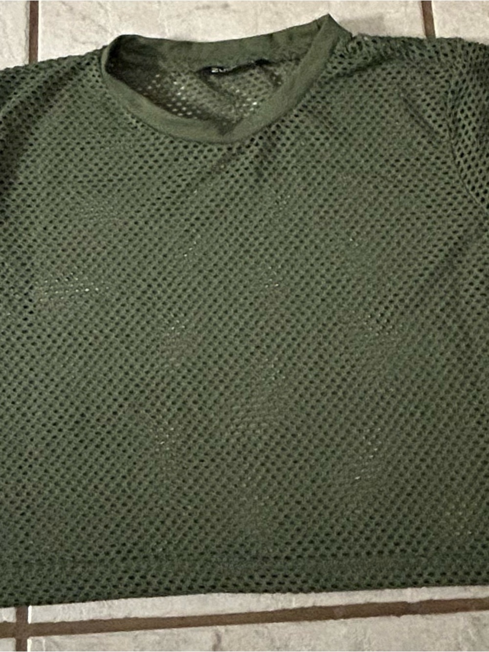 Women’s Olive Mesh Short-Sleeve Shirt size XL